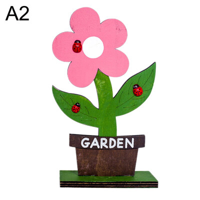 

Nordic Wooden Flower Tulip Mushroom Cute Easter Ornament Festival Home Decor