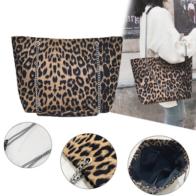 

Tailored Unisex Canvas Messenger Chain Leopard Shopping Bag Crossbody Bag Handle Bags