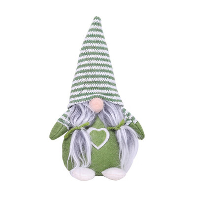 

Christmas Santa Doll With Striped Hat Holiday Desktop Ornament Swedish Plush Doll Gift Christmas Decorations Pendant