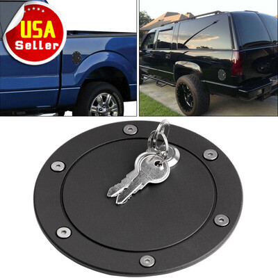 

For 2004-2008 Ford F150 Matte Black Fuel Gas Filter Tank Door Cap W LockKey