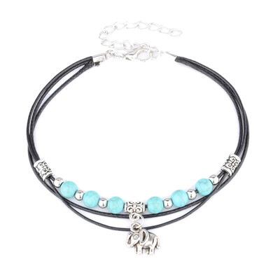 

Fashion Imitation Turquoise Beads Silver Anklet Foot Chain Ankle Bracelet Gift