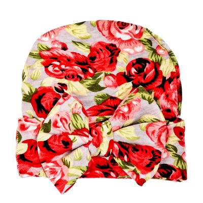 

Cute Baby Girls Beanie Cap Floral Print Infant Hat Casual Decoration Gift
