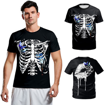 

Toponeto Mens Casual Scary Halloween 3D Print Party Short Sleeve T Shirt Top Blouse
