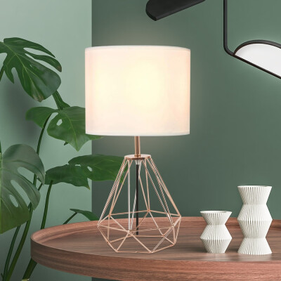 

Industrial 40cm Geometric Bedside Lounge Table Lamp Drum Shade Bedside Light