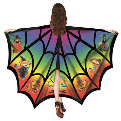 

Rotating Fairy Wings Chiffon CloakWith Neck Sleeve Hand Pull Position Suitable Halloween Party Masquerade Decorations Cloak