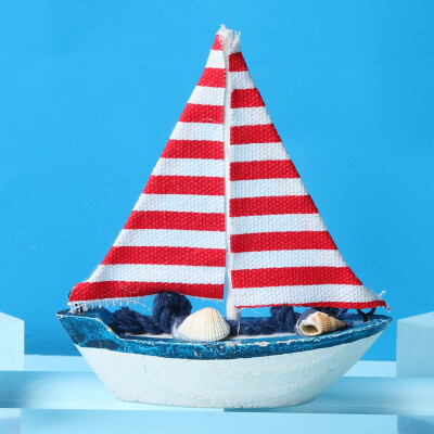 

Gobestart Marine Theme Wooden Sails Model Ornaments Home Decor Resin Crafts Photo Prop