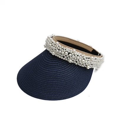 

Hat ladies Korean travel beach hat female Pearl Hat Hat Hat Hat spring&summer straw sun visor