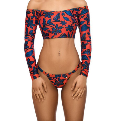 

Roseonmyhand Womens Digital Totem Print Sexy Mesh One-piece Swimsuit Bikini