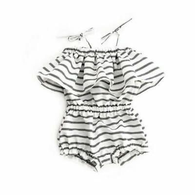 

Fashion Sweet Newborn Baby Girl Striped Romper Bodysuit Jumpsuit Clothes Outfits