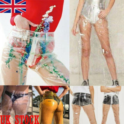 

Women High Waist Pant Waterproof PVC Plastic Skinny Pants Loose Long Trousers