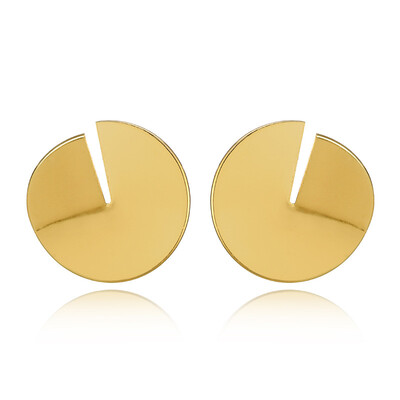 

EK2118 European & American Brand Personality Glossy Metal Round Stud Earrings For Women Statement Jewelry Simple Party Jewelry