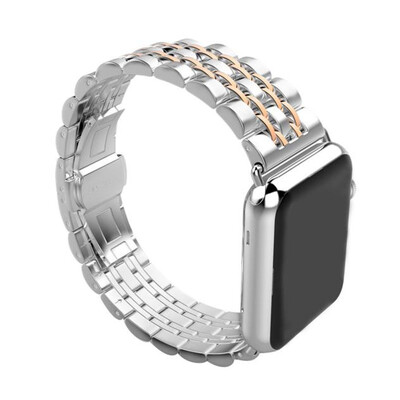

〖Follure〗Stainless Steel Watch Band Strap Metal Clasp For Apple Watch Series 12 42mm BK