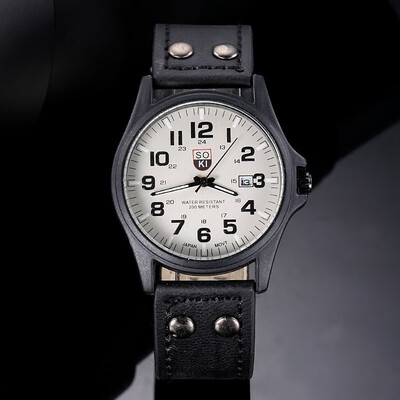 

Explosion Scrub Belt Mens Watch Digital Scale with Calendar Quartz Watch