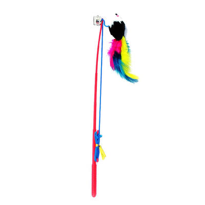 

Cat Feather Mouse Stick Toy Funny Kitten Playing Rods Pet Interactive Toys