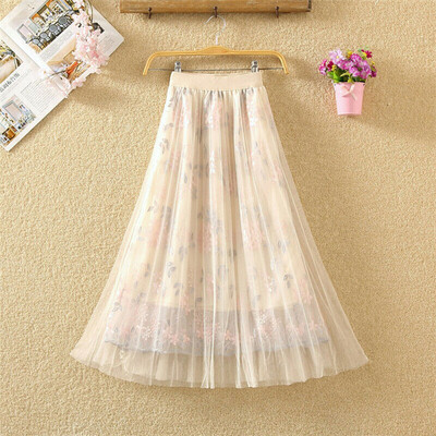 

Fashion Women Casual Maxi Elastic High Waist Dress Summer Holiday Sundress Skirt