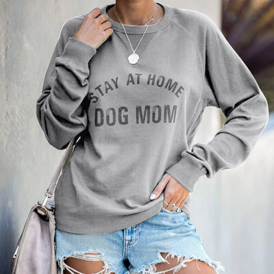 

Tailored Womens Crewneck Sweatshirt Long Sleeve Letter Print Terry Casual Cute Pullover