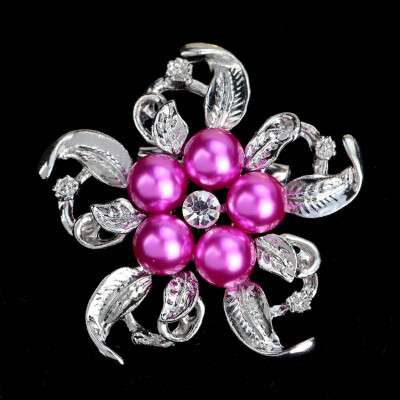 

Big Flower Imitation Pearls Rhinestone Alloy Pins Brooches Wedding Charm Women