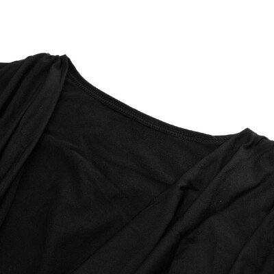 

New Sexy Women Two-Piece Dress Deep V Neck Ruffle Long Sleeve Crop Top High Waist Skirt Set BlackWhiteBeige