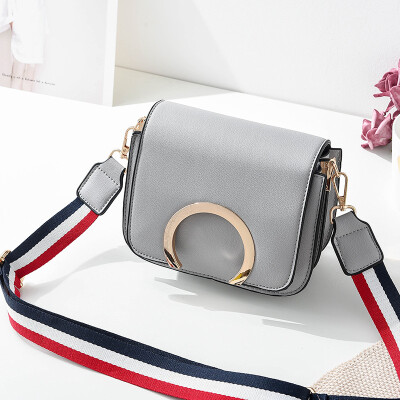 

Simple small square bag wild student Han Feng small bag shoulder diagonal wide shoulder strap ladies bag