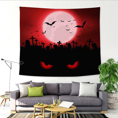 

Toponeto Sugar Skull Tapestry Halloween Trick Treat Horror Ghost Wall Hanging Home Decor