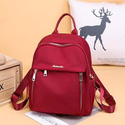 

Tailored Fashion Lady Wild Solid Color Oxford Cloth Large Capacity Backpack Student Bag