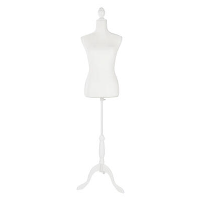 

Female Mannequin Plastic Display Head Turns Dress Form Arms by Side Left Leg Slightly Forward
