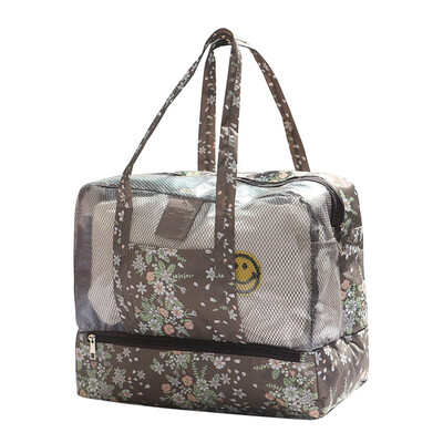

Travel Beach Tote Toiletry Bag Shoulder Handbag with Separate Shoe Compartment