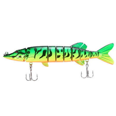 

8" 20cm 66g Lifelike Multi-jointed 8-segement Pike Muskie Fishing Lure Swimbait Crankbait Hard Bait Fish Treble Hook Tackle