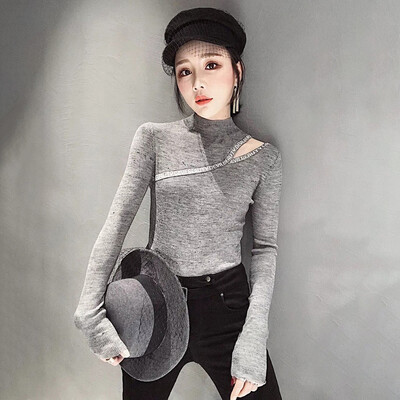 

Women Long Sleeve Slim Fit Shirts Sexy Turtle Neck Solid Tops Pullover Sexy Warm