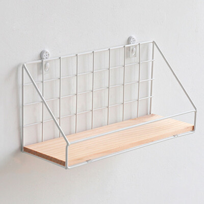

Creativewrought Iron Grid Wall Shelf Hanging Basket For Living Room Bathroom Wall Mounted Storage