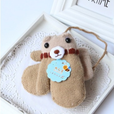 

Winter Warm Toddlers Baby Boy Girls Kids Thick Fur Gloves Neck String Mittens