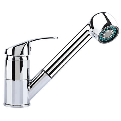 

Greensen 38One-Handle Pullout Kitchen Faucet Handheld Spray Mixer Faucet Bar Tap Polished Chrome