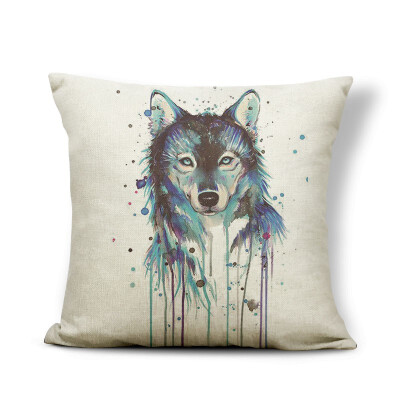 

Animal Wolf Cushion Cover Word Flowers Pillowcase Fox Chic Car Nap Mat Geometry Stripe Throw Pillows Koala Red 4545 Linen Photo