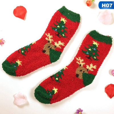 

Christmas Ladies Soft Fluffy Socks Warm Winter Cosy Lounge Bed Xmas Gifts