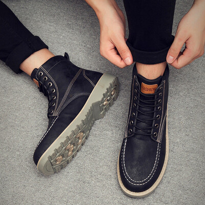 

Mens shoes in autumn are all leisure high-help Martin boots Korean version of British tooling desert military boots