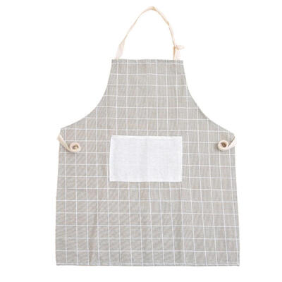 

Women Men Adjustable Cotton Linen Kitchen Apron for Cooking Baking Pinafore