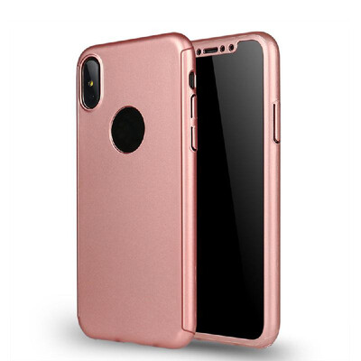 

360 Degree Hard PC Protective Shell Full Body Cover Mobile Phone Case with Tempered Glass Screen Protector