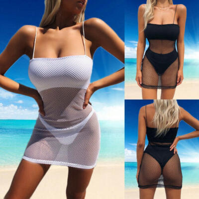 

2019 Women Swimsuit Crochet Bikini Cover Up Summer Sexy Swim Dress Beachwear
