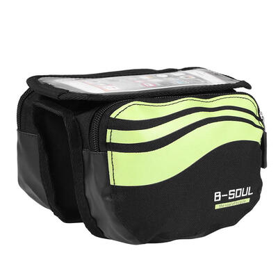 

B-SOUL Bicycle Front Beam Nylon Package Waterproof Mountain Bike Saddle Bag