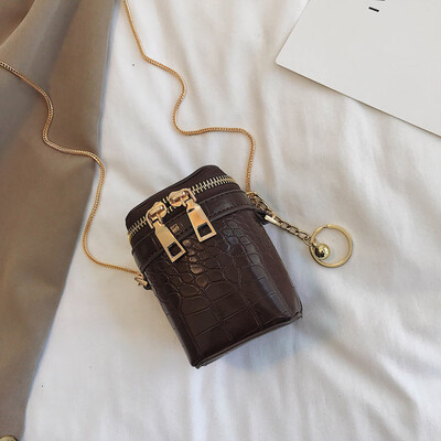 

Tailored Fashion Women Retro Stone Small Bucket Bag Chains Crossbody Bag Shoulder Bag