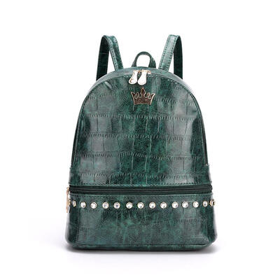 

Women Backpack PU Leather Rhinestone Travel School Bag for Teenager Girls