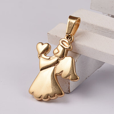

Angel 304 Stainless Steel Pendants Golden 25x18x2mm Hole 7x4mm