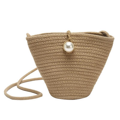 

Pearl Straw Shoulder Messenger Handbags Beach Women Small Crossbody Bags