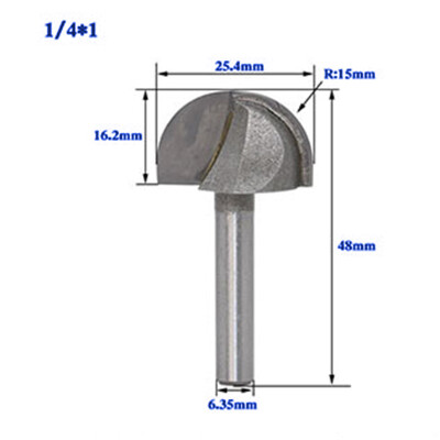 

Woodworking Metal 14 Shank Dia 1 Cutting Dia Round Nose Router Bit Cutter