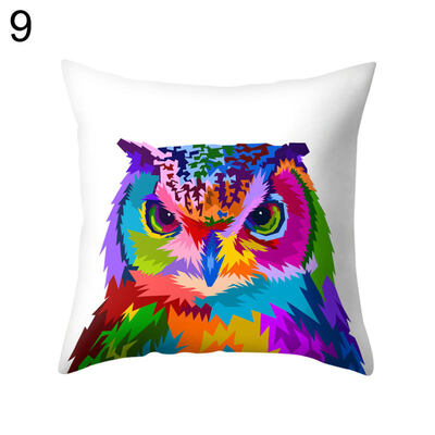 

Colorful Cat Lion Giraffe Owl Pillow Case Cushion Cover Sofa Bed Car Cafe Decor