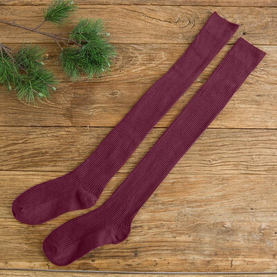 

Women Stockings Cotton Blends Ribbed Thigh High Over The Knee Thick Warm Long Casual Schoolgirl Wear