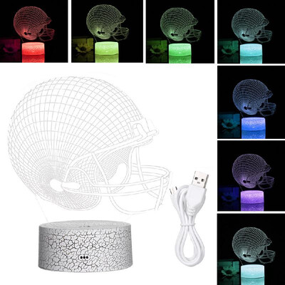

3D Helmet Night Light 3D Led Illusion Lamp 37 Colors Changing Lights Bedside Table Desk Lamp with Touching Control for Kids Gifts