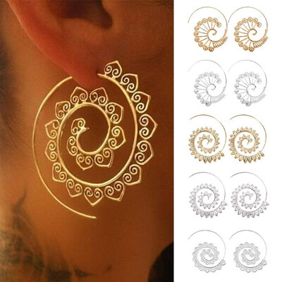 

Fashion Vintage GoldSilver Plated Spiral Heart Alloy Shaped Dangle Earring Charm Unique Women Party Earrings