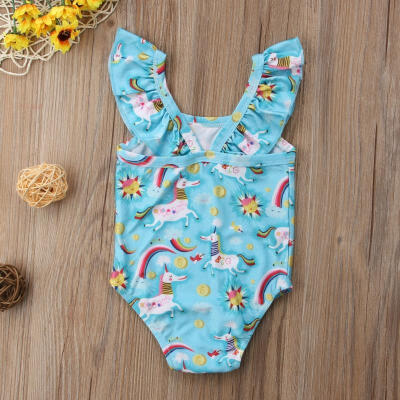 

Hot fashion Unicorn Kids Baby Girls Swimwear One-piece Swimsuit Beachwear