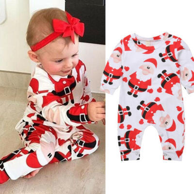 

Newborn Baby Girl Christmas Romper Bodysuit Jumpsuit Winter Warm Outfit Clothes